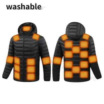 21 Areas Heating Jacket Men Winter USB Electric Heated Coat Functional Self Heating Clothes Outdoor Snow Ski Thick Padded Jacket.