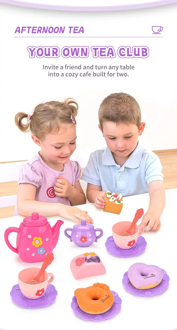 Kids Tea/Pastry Set Toy Simulation Pretend Play Food Playset for Children Montessori Toddler Children Gift Kitchen Girl.