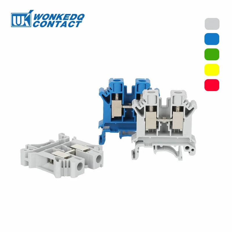 10 Stück UK 10N DIN-Schienenklemmenblock mit Schraubenzug, 10 mm Kabelstecker, mehrfarbig, Universaldraht, elektrischer Steckverbinder UK10N.