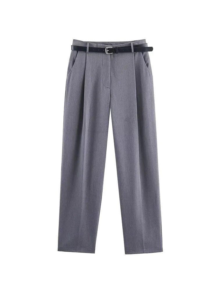 HH Frau Mode Vielseitige Lange Ärmel Zweireiher Tasche Dekoration Blazer + High Street Casual Pendeln Hose 2-teiliges Set