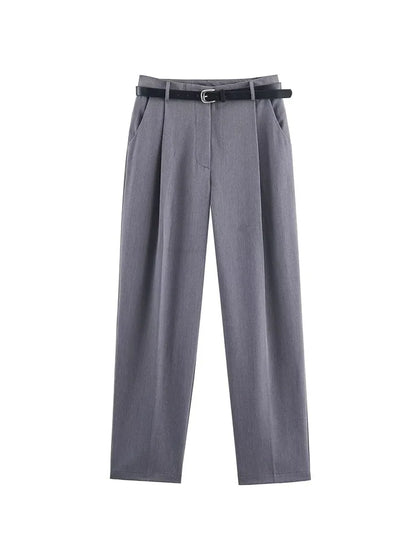 HH Frau Mode Vielseitige Lange Ärmel Zweireiher Tasche Dekoration Blazer + High Street Casual Pendeln Hose 2-teiliges Set