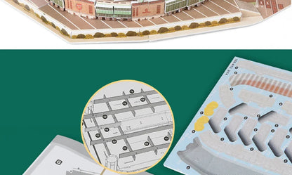 3D Football Stadium Puzzle Paper Model Architecture Kit Adult Kids Craft Building Toy Home Decor Gift Jigsaw Collectible Play.