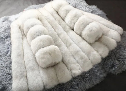 Herbst Faux Pelz Jacken für Frauen Lange Puff Sleeve Frau Mantel Solide Kurze Wärme Oberbekleidung Klausel Damen Elegante Streetwear