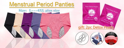 4pcs Women Menstrual Panties+gift Menstrual Cup Female Period Leak Proof Underwear Plus Size Maternal Physiological Briefs.