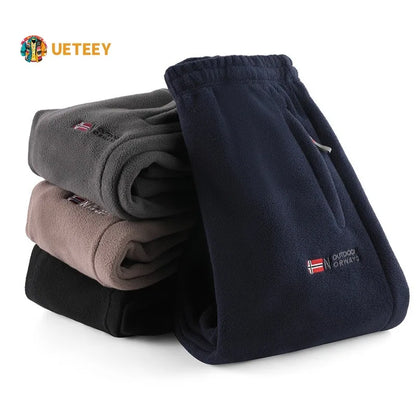 Men's Polar Fleece Pants Winter Thicken Warm Casual Fleece-Lined Jogging Sweatpants Men Loose Oversized Straight Trousers Male.