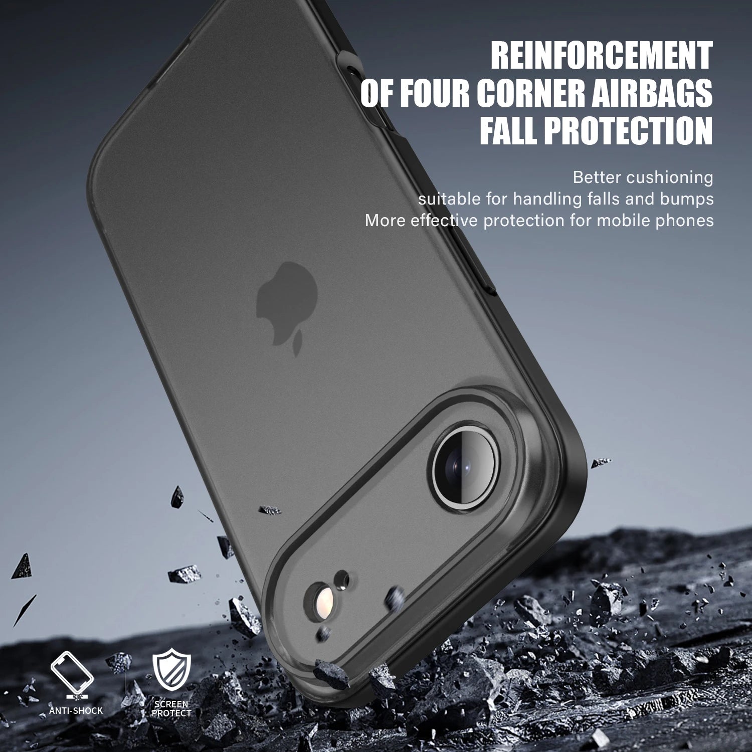 KEYSION Transparent Matte Case for iPhone 17 Air Translucent Soft Silicone+PC Shockproof Phone Back Cover for iPhone 17 Air 2025.