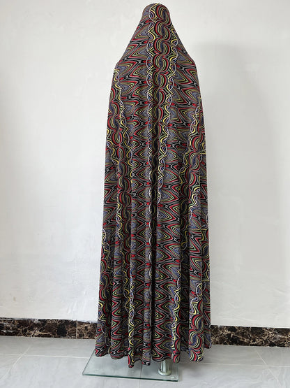 6XL  Muslim Womens Hooded Abaya African Sleeveless Prayer Garment Kaftan Dress With Hijab Floral Dubai Saudi Robe Ramadan.