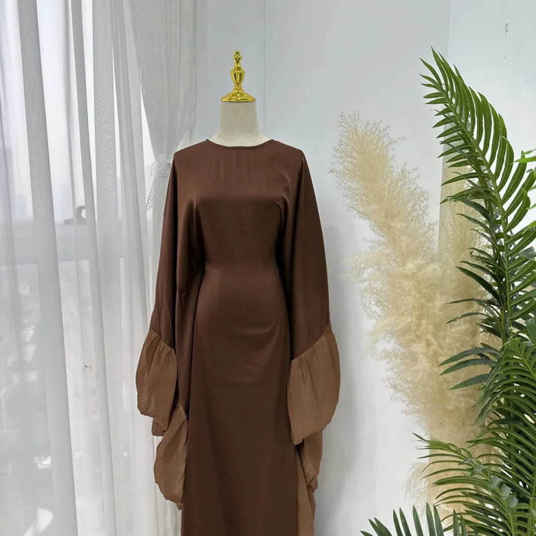 Ramadan Eid Kebaya Muslim Batwing Abaya Damen Dubai Luxury Abayas For Women Kaftan Satin Dress Islam Caftan Marocain Robe Femme.