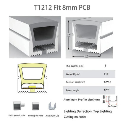 WS2812B WS2811 LED Strip Neon Rope Silica Gel Tube IP67 Waterproof For WS2815 SK6812 5050 RGB Light Ourdoor Decoration