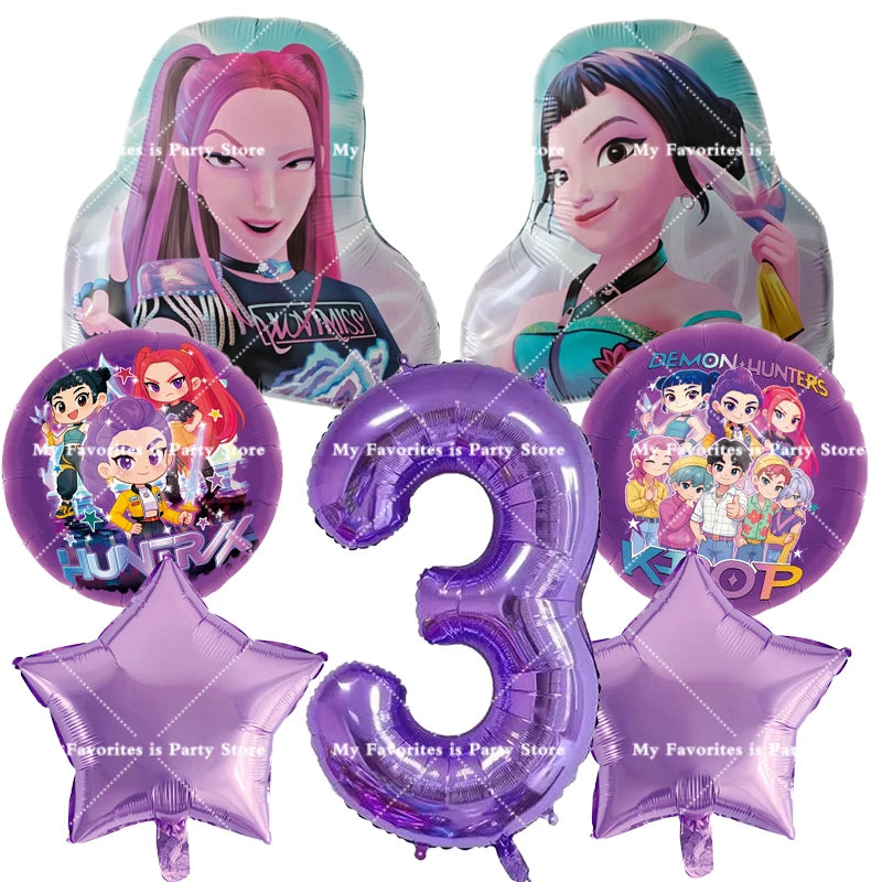 Kpop Dämon Jäger Geburtstag Luftballons Set Anzahl Ballon Anzug Folie Ballon Cartoon Geburtstag Party Liefert Dekor Baby Dusche Geschenk