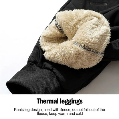 Winter Sweatwear Men Plush Thick Fleece Sweatpant Lambswool Thermal Trousers Casual Pants Waterproof Windproof Warm Cotton Pants.