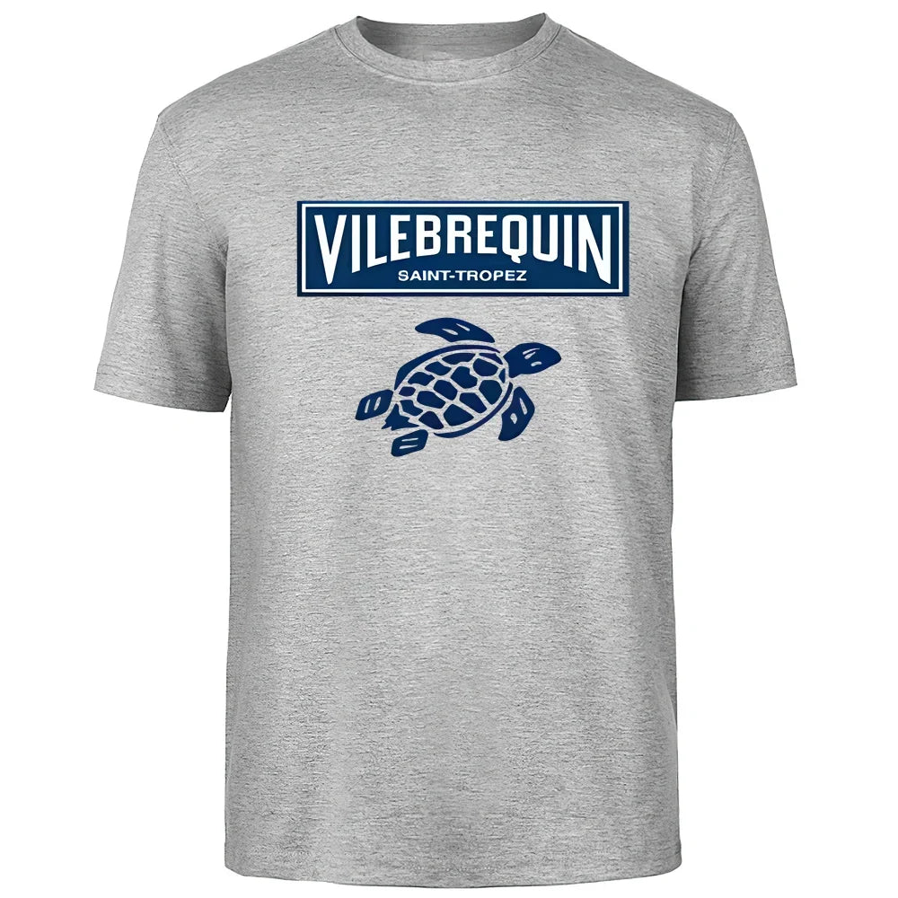 Interesting turtle outdoor travel vacation T-shirt for men, 100% pure cotton comfortable, loose and breathable top for summer.