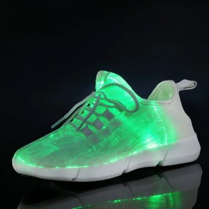 Fiber LED Shoes Light up Flashing -7 Monochrome LED Shoes Halloween Adult Boys Girls Women Children USB charging.