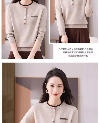 Frauen Kleidung Lose Mode Pullover Herbst/Winter Warme Elegante Gestrickte Langarm Pullover Dame Casual Oansatz Alle-spiel top