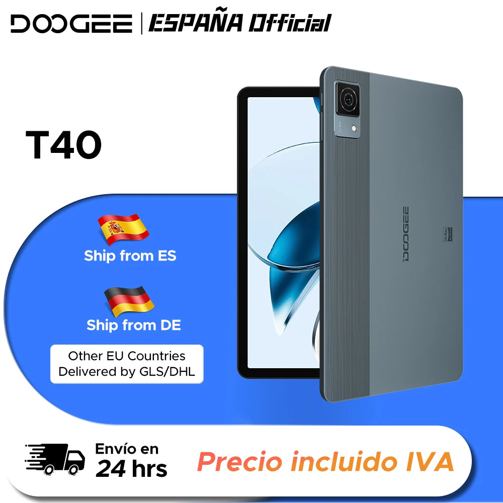DOOGEE T40 Android Tablet 14 11 ''IPS 2.5K 8GB RAM 512GB ROM Helio G99 8580mAh 18W Charge Face Unlock 7.6mm ultra-thin Tablet.