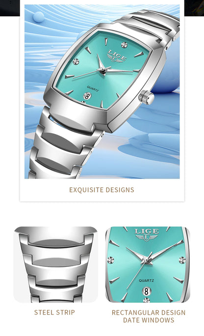 LIGE New Ladies Waterproof Watch Luxury Stainless Steel Women Watches Creative Fashion Original Elegant Quartz Wristwatch Gift.