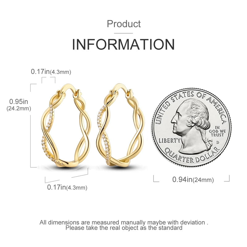 Yellow Gold Starlight Hoop Earrings For Girl Sparkling Classic Snakebone Multi-loop Earrings Star Moon 925 Silver Women Earring.