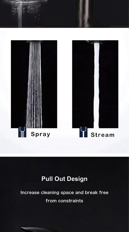 Luxury brass gold touch switch kitchen faucet pull-out design 1 hole single handle hot and cold water sink 2 function Mixer