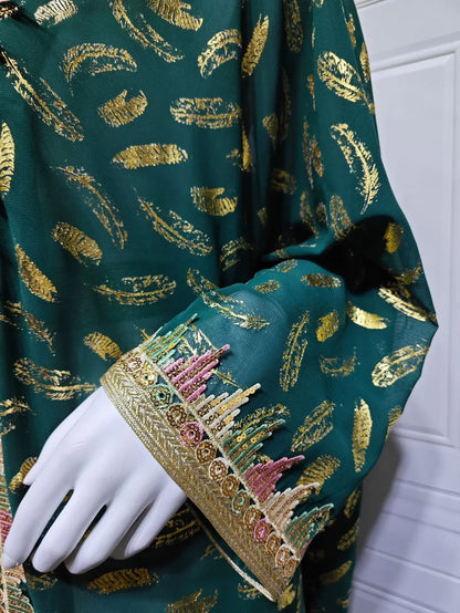 Muslim Abaya 3 Piece Set Women Party Dresses Cardigan Robe Sashes Suit Bronzing Jalabiya Ramadan Morocco Dubai Kaftan Vestidos