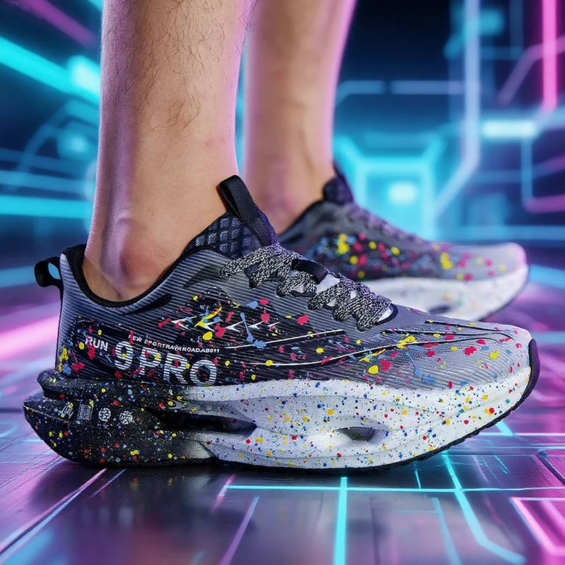 New Soft Sole Cushioning Men's Running Shoes for Women High-quality Road Jogging Shoes Light Comfy Sneakers Reflective Night Run