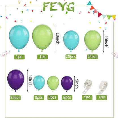 96 stücke grün und andere Farben Latex Ballon Bogen Set für Geburtstage, Hochzeiten, Geschlecht offenbaren, Junggesellen abschied, Familien treffen.