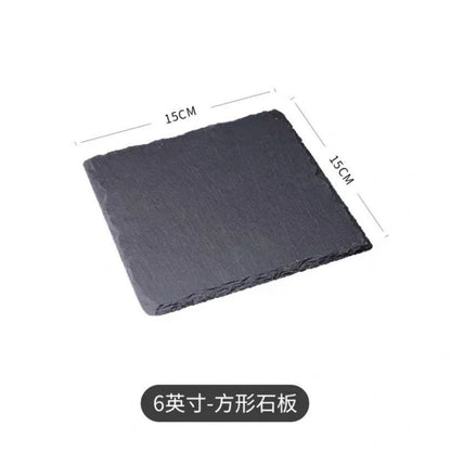 Japanese And Korean Style SLATE Plate Dessert Sushi Flat Western Food Black SLATE Plate Tableware