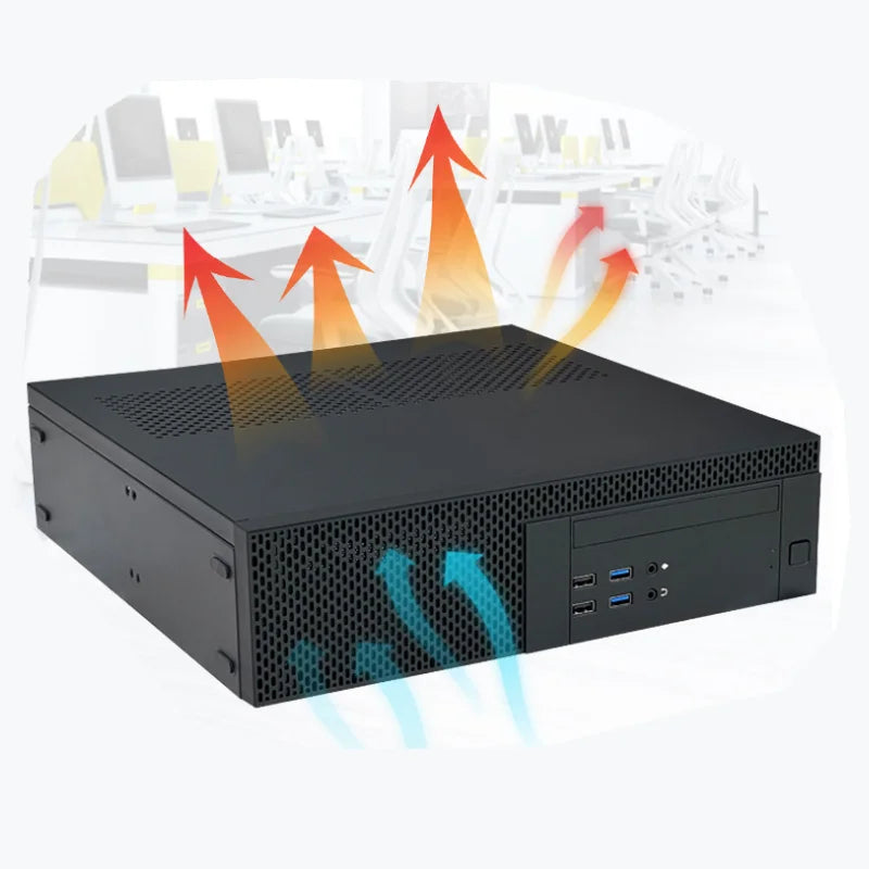 MINI itx Case Horizontal MATX/ITX Main Board Small 1u Power Supply Half High Graphics Card with Optical Drive HTPC Case.