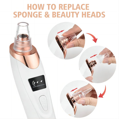 Newest Technology Blackhead Remover Vacuum Pore Cleaner for Face&Nose Blackhead Removal Kit Electric Acne Facial Extractor Tool.