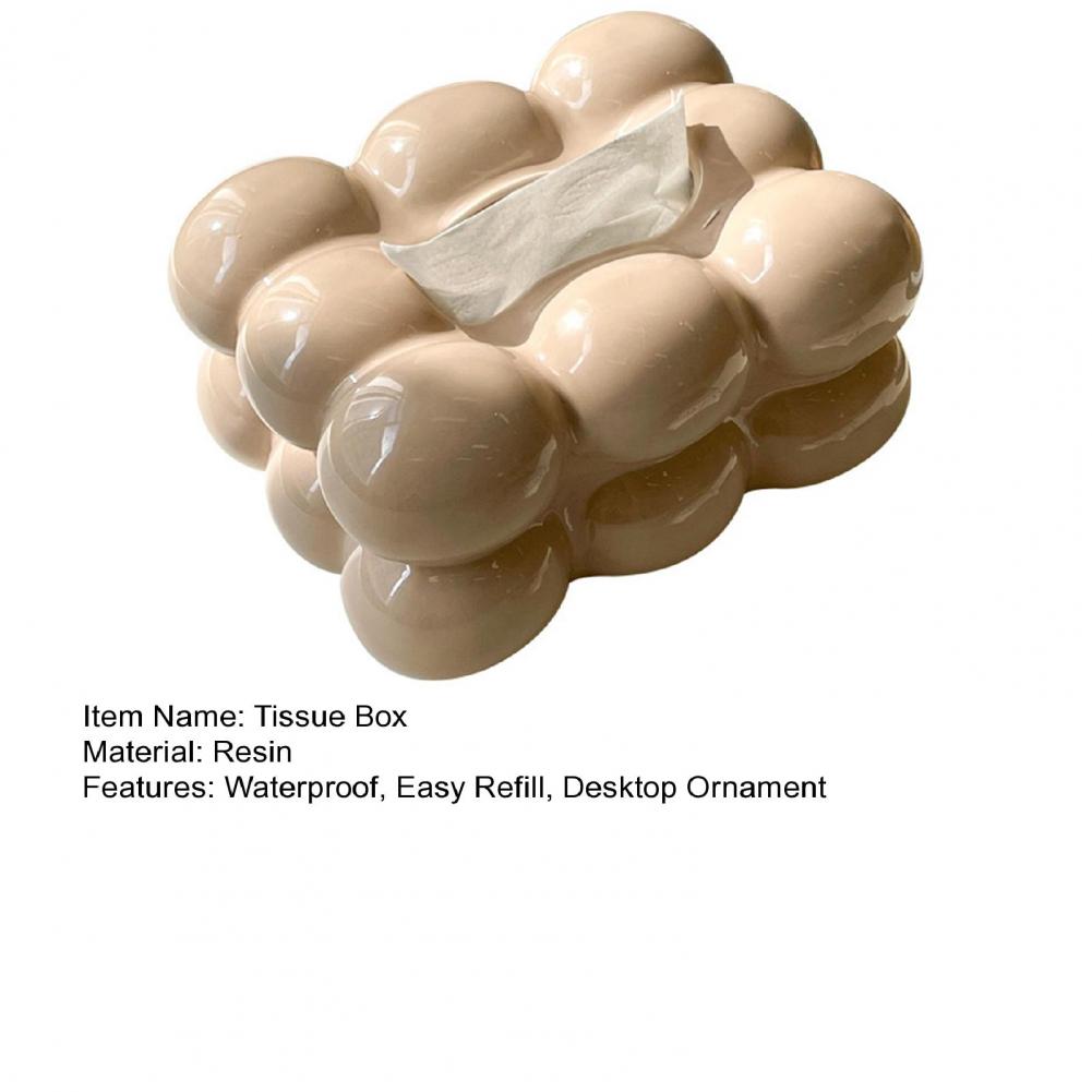 Luxury Tissue Boxes Marshmallow Ceramic Tissue Box Cream Tissue Holder Cover Napkin Holder Storage Box Home Living Room Decor.