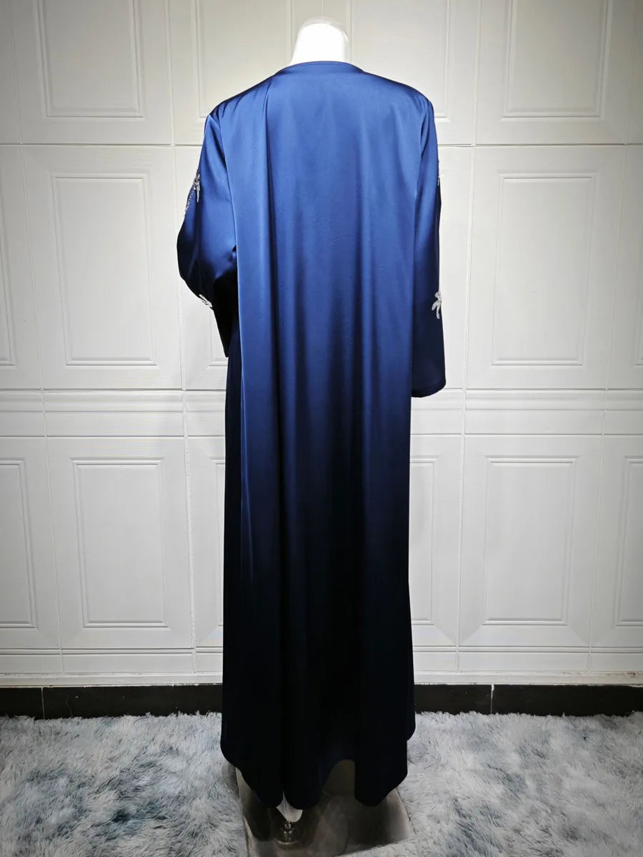 Women Eid Dubai Abaya Luxury Muslim Fashion Sequin embroidery Kimono Cardigan Long Dress Kaftan Robe Femme Islam Clothing Kebaya.