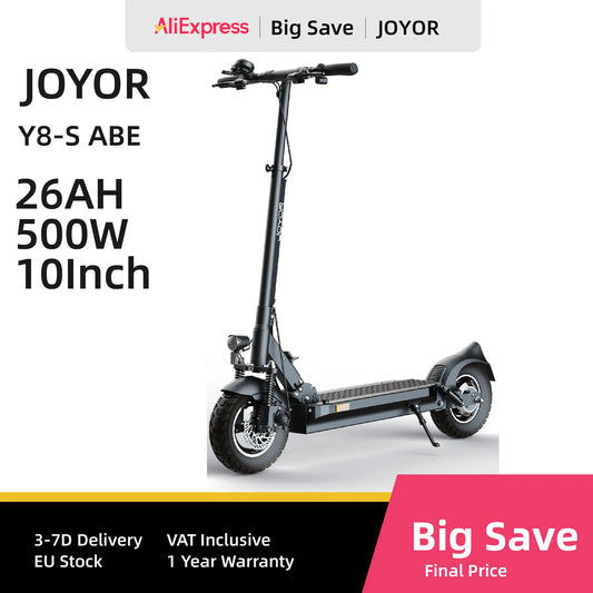 JOYOR Y8-S (ABE) EScooter For Adults E-Scooter 10-Inch Tire 500W Motor 48V26AH Battery City Foldable Electric Scooter.