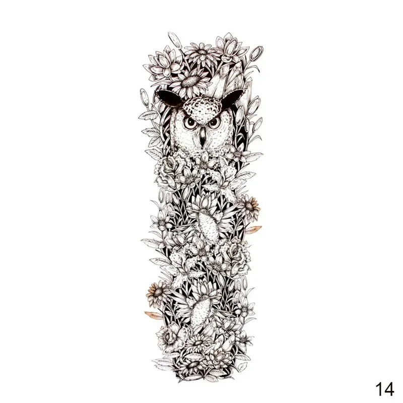 16 Designs Full Arm Temporary Tattoo Sleeve Waterproof Tattoos For Cool Men Women Tattoos Stickers On The Body Art #272596