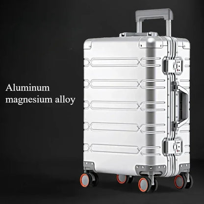 Trolley-Koffer mit großer Kapazität, Reisetasche, Reise-Koffer aus Aluminium-Magnesium-Legierung, Business-Rollgepäck