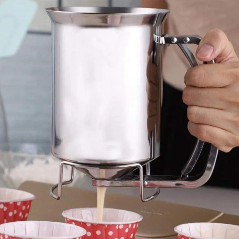 Steel Batter Dispenser with Rack Dough Funnel Cupcake Baking Dispenser Kitchen Tools.
