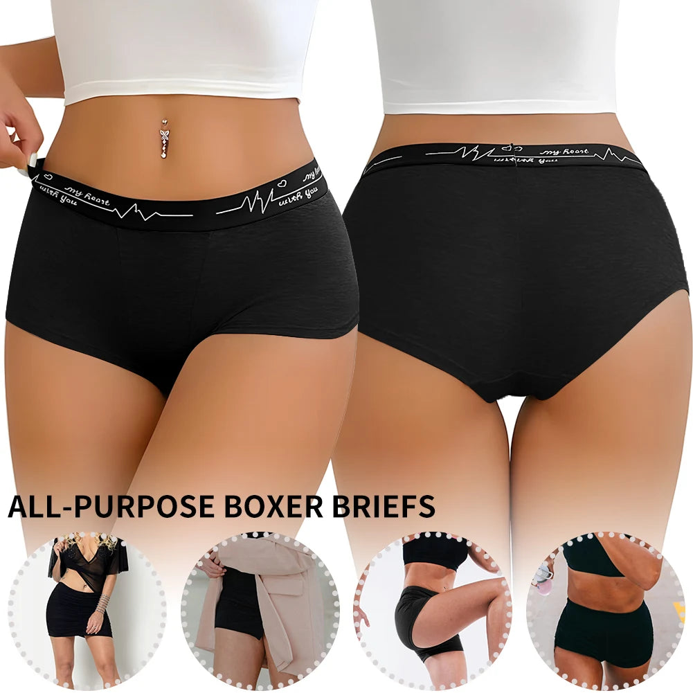 Ladies Solid color boxers Briefs Comfortable Female Underwear Sporty Style Casual Sexy Panties for Women S-XL.