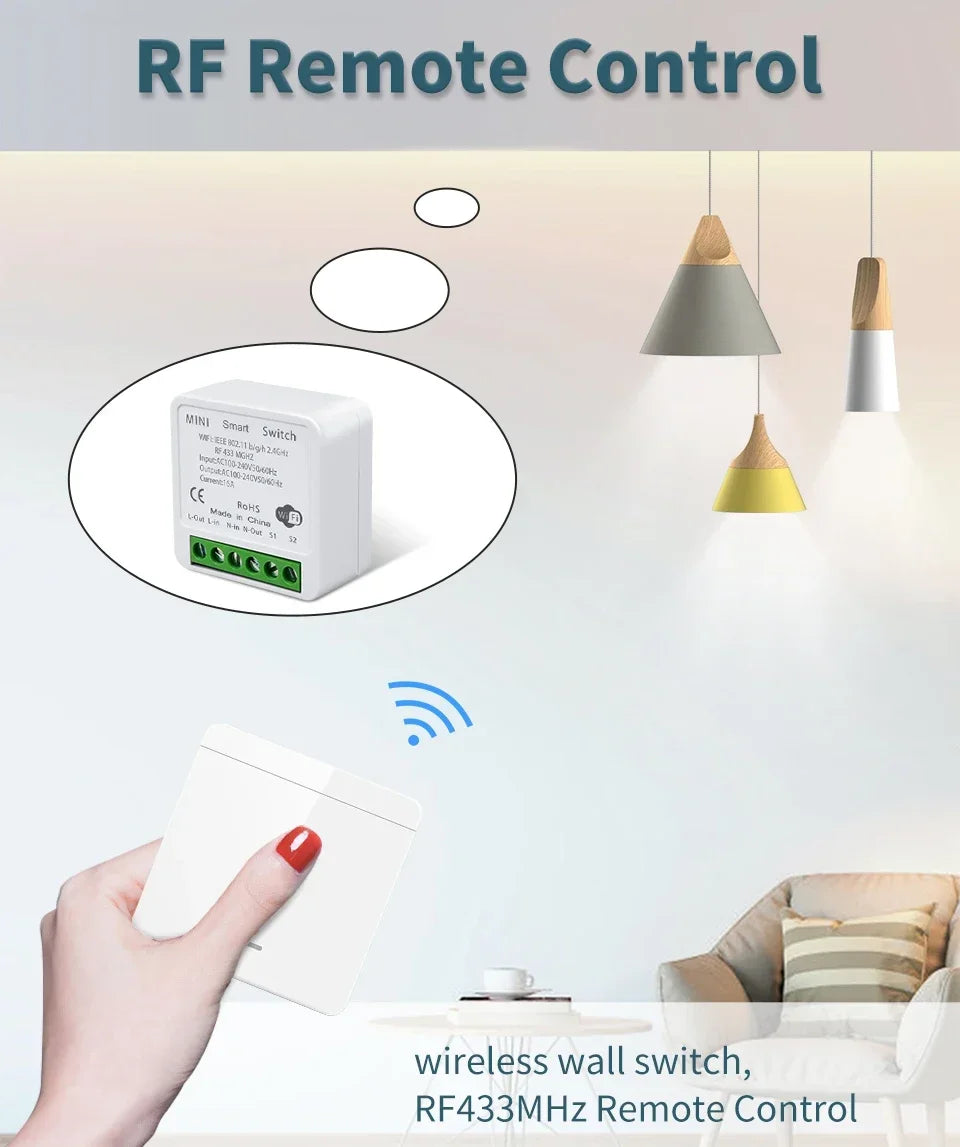 Tuya Smart WiFi Schalter Für LED Beleuchtung 1/2/3 Gang RF433MHz Drahtlose Panel Schalter Smart Leben APP Alexa google Home Voice Control.