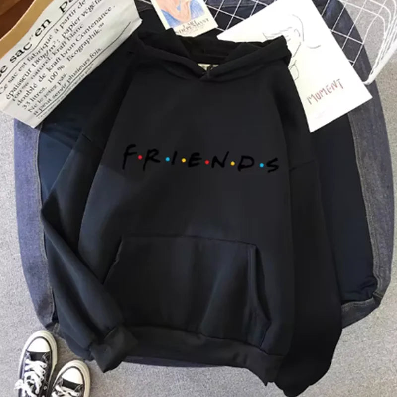 Frauen Freunde Drucken Hoodie Langarm Pullover Mode Kleidung Lässig Einfarbig Weiblichen Frühling Herbst Mode Streetwear.