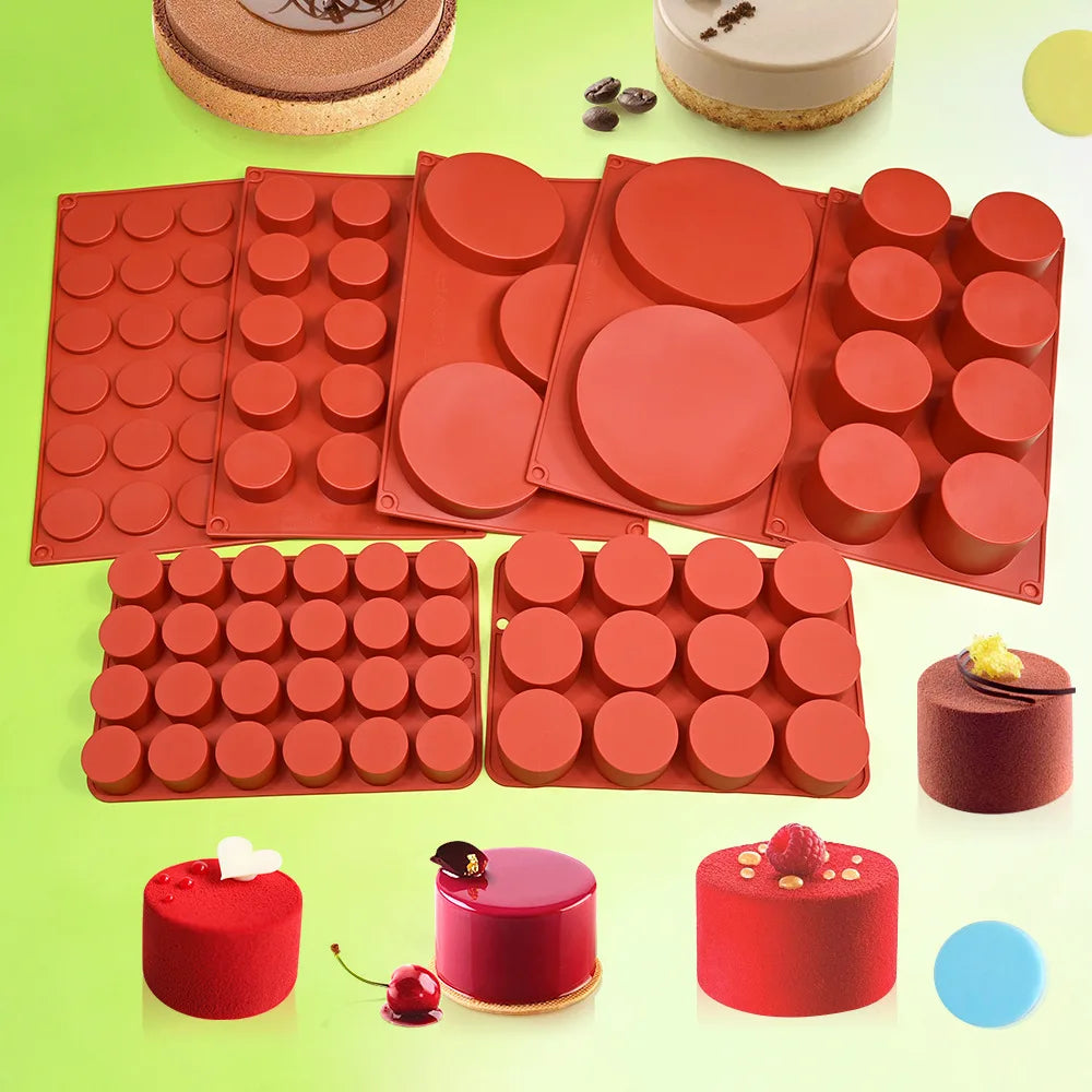 Cylinder Shaped Silicone Mold Soap Mold Chocolate Cookie Covered Sandwich Tool DIY Jelly Pudding Candy Kitchen Cake Baking Pan.