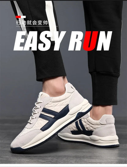 Genuine Leather Lift Sneakers Men Height Increase Insoles 6/8cm High Quality Elevator Shoes Comfortable Breathable Casual Sports.