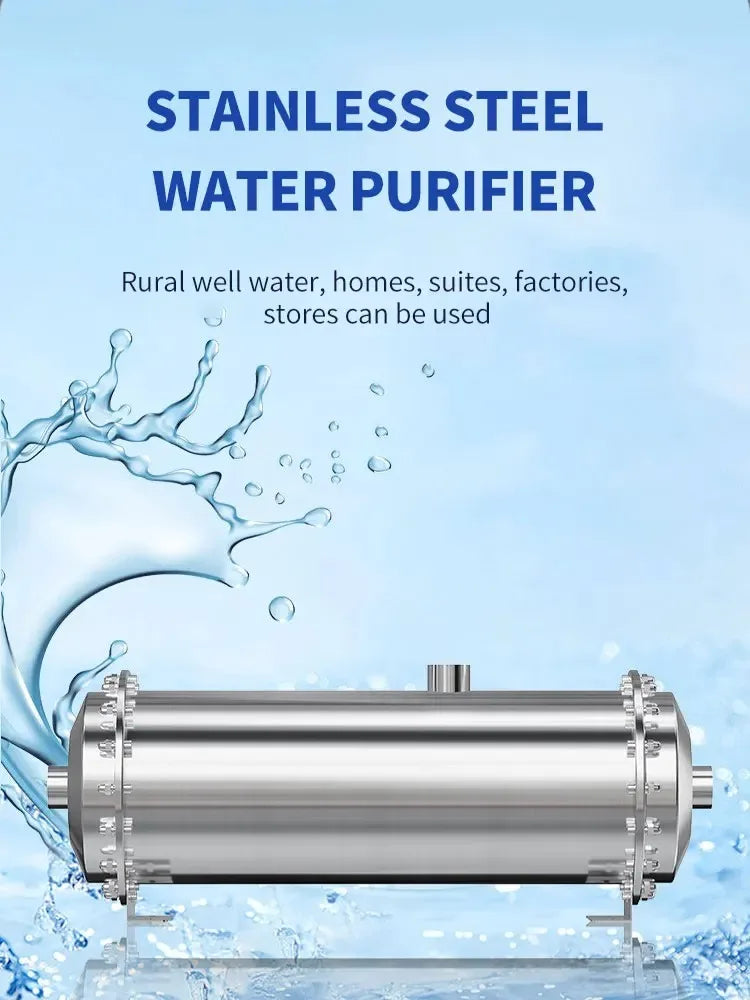DIVEDEER 600L~3000L household water filter PVDF ultrafiltration purifier with washable pipe type direct drinking water kitchen.
