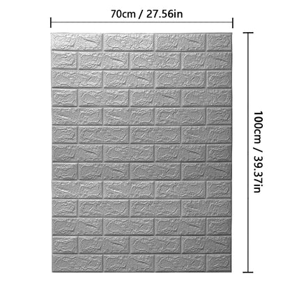 Self Adhesive PVC Waterproof Wallpaper For Home Decoration Peel and Stick 3D Foam Faux Brick Pattern Wall Stickers 70cmx2m
