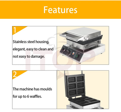 ITOP Commercial Electric Waffle Machine Sandwich Plum Crisp Donut Maker Food Shaper French Waffle Maker Non-stick Coating