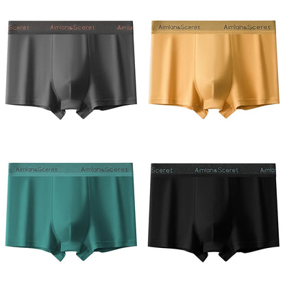 4Pcs Männer Unterwäsche Sportliche Boxer Plus Größe Jugend Boxer Shorts Bequeme Atmungsaktive Flache Hosen männer Quadratische Höschen Slip geschenk