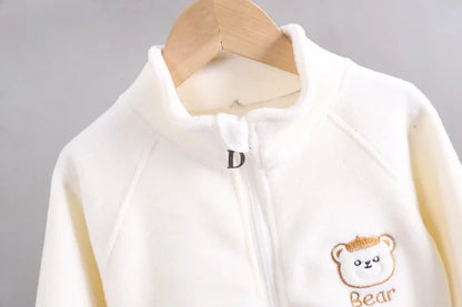 2025new winter girls plush set for boys casual sports two-piece set for baby toddler outdoor clothing sets.