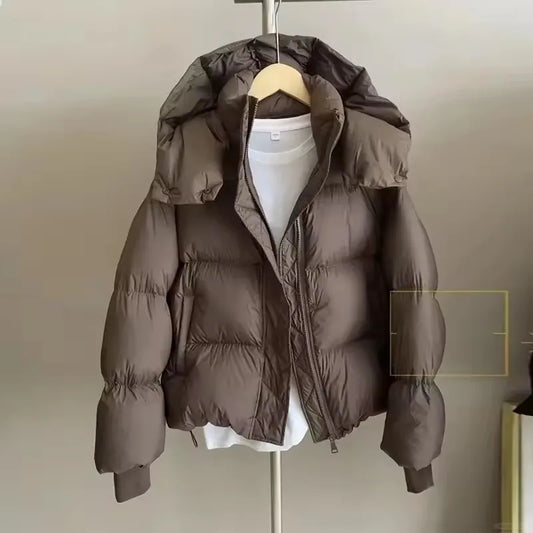 2023 neue Winter Puffer Jacke Frauen Mode Mit Kapuze Unten Baumwolle Mantel Weibliche Lose Beiläufige Warme Parkas Oberbekleidung