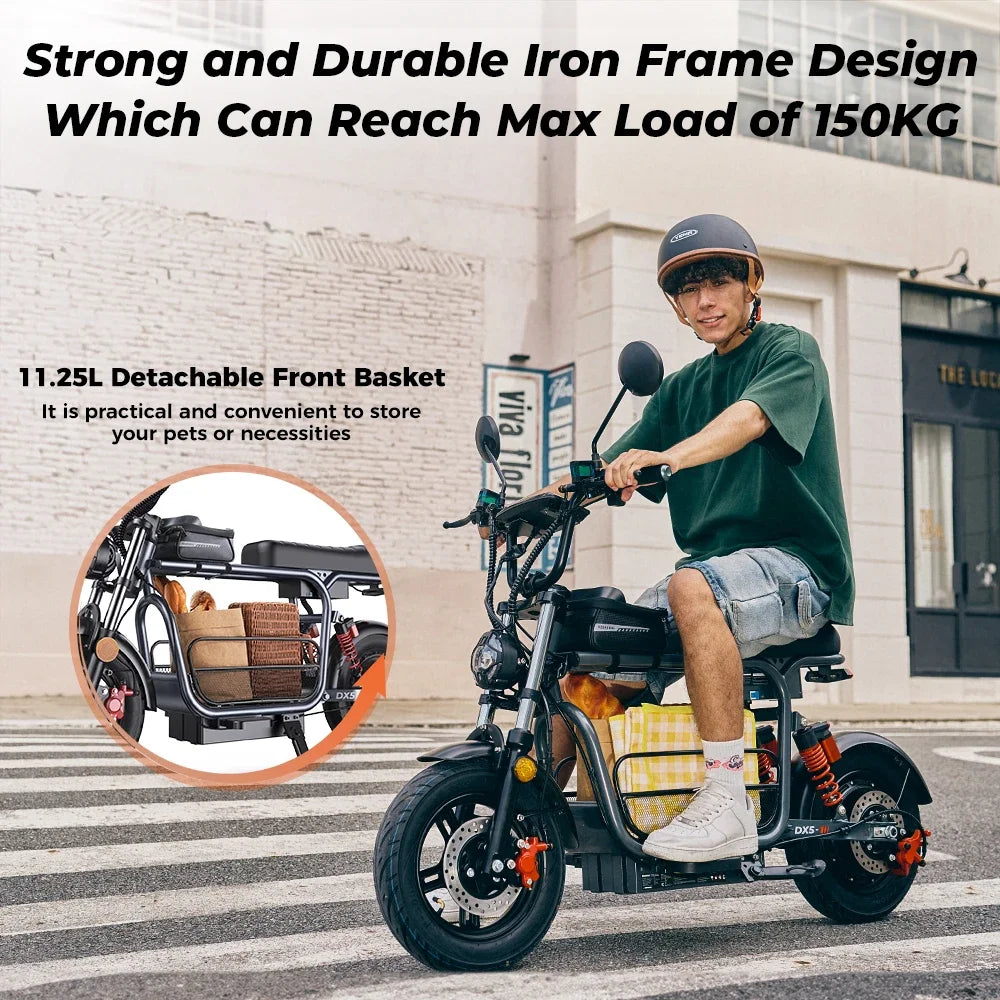 Iscooter DX5 Adult Electric Scooter 1500W 48V 15.6Ah Battery E Scooter 15 Inch Vacuum Inflatable Tires City Electric Scooter.