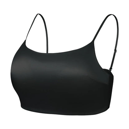 Birdtree 19MM 93% Mulberry Silk 7% Spandex Solid Bra,Women Satin 3/4 Cup U-shaped Back Soft Breathable Sling Underwear A59124JF.