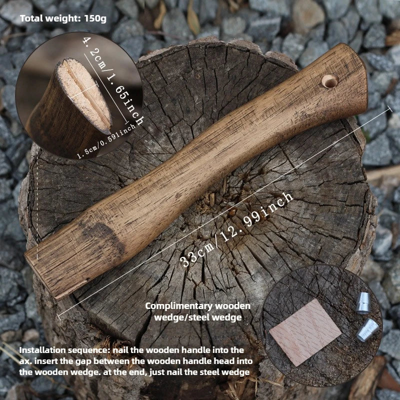 28 cm/33 cm Axtgriff aus Walnussholz, bequemer Griff, tragbarer Axtgriff mit Keil, professionelles Handwerkzeug, Axtzubehör