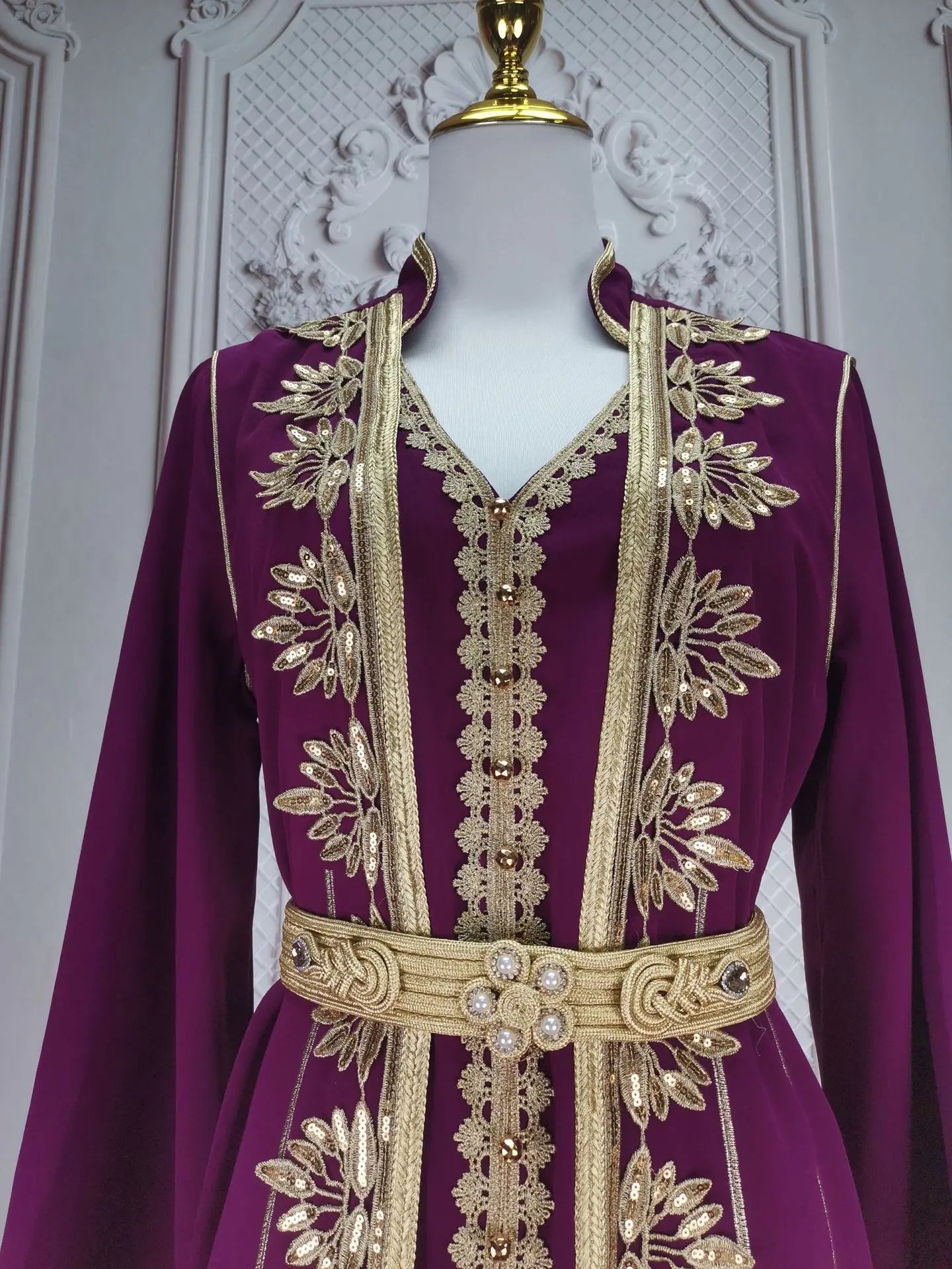 Eid muslimische Frauen Party Stickerei Kleider 2 Stück Set Jalabiya Ramadan Islam Vestidos arabische Robe Marokko Dubai Abayas Kaftan