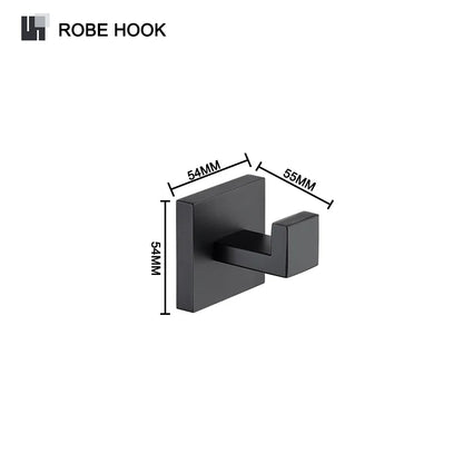 Schwarz Bad zubehör Edelstahl Set Wandre gal Handtuch halter Handtuch halter Taschentuch halter Kleider haken Toiletten bürste Anhänger